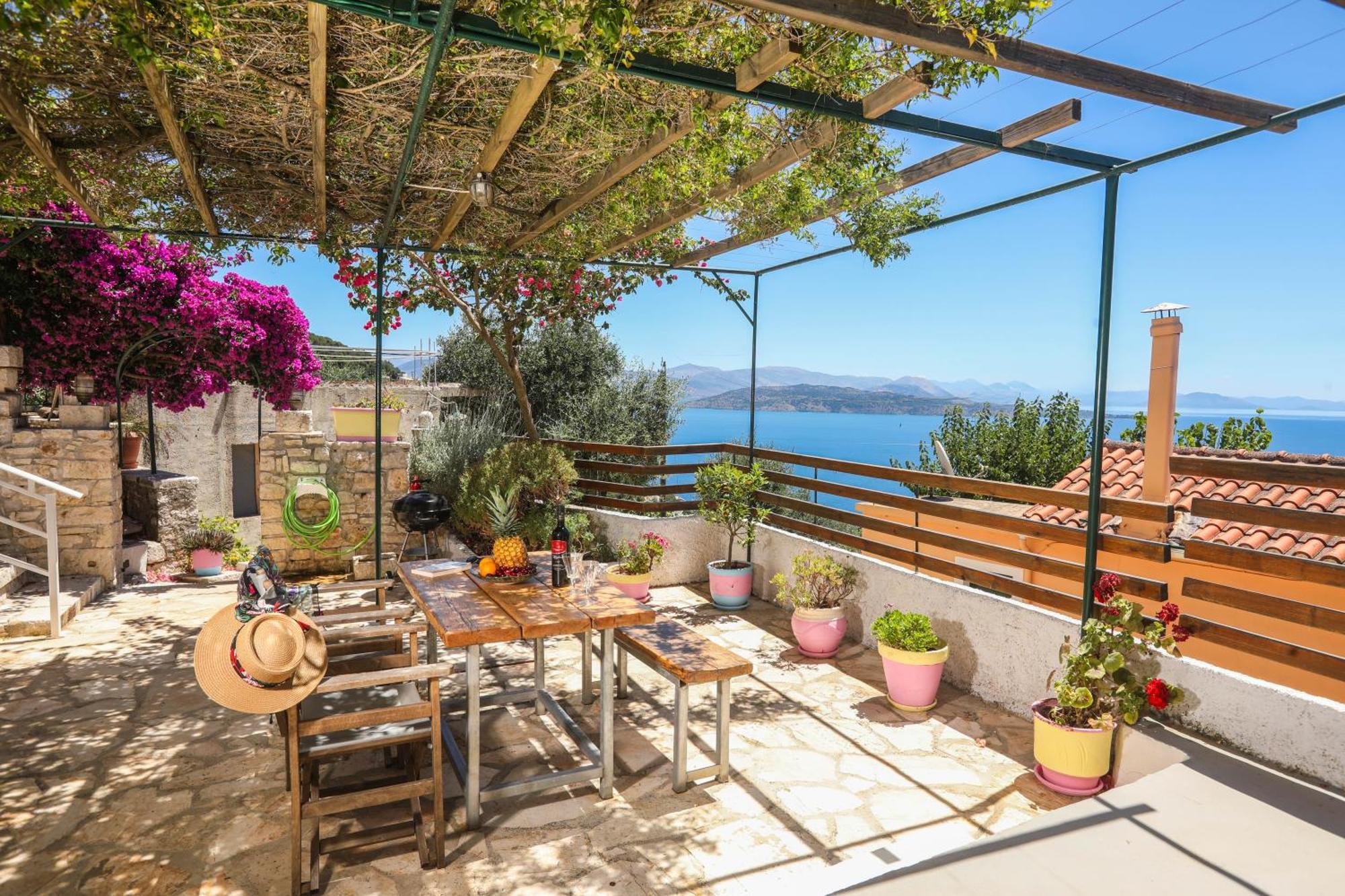 Апартаменти Joannas Sea-View Stone House Katavolos Екстер'єр фото
